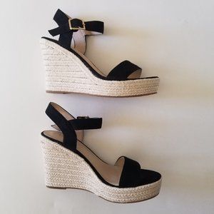 Vicki Vicki Black Platform Espadrille Wedge Sandals  size 7.5  NWOT